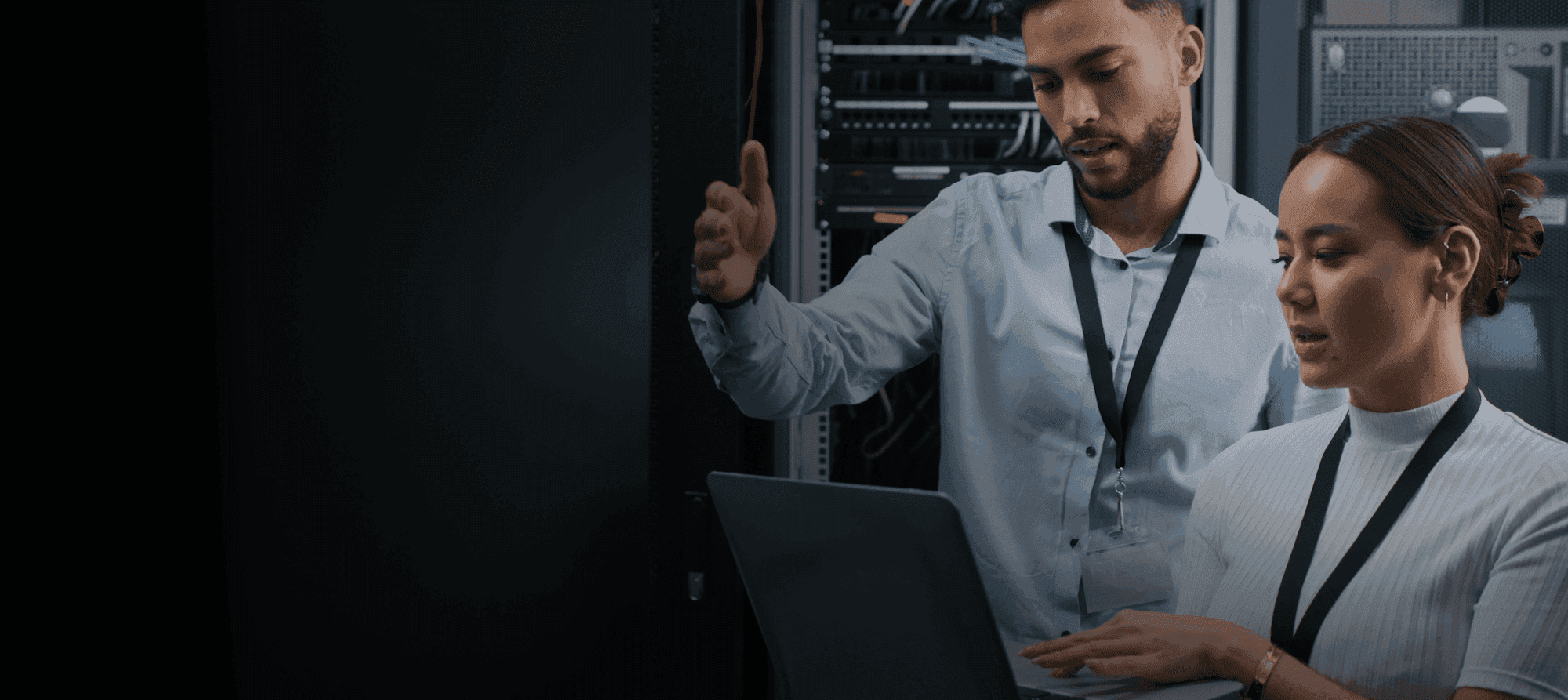 IT professionals in the lab